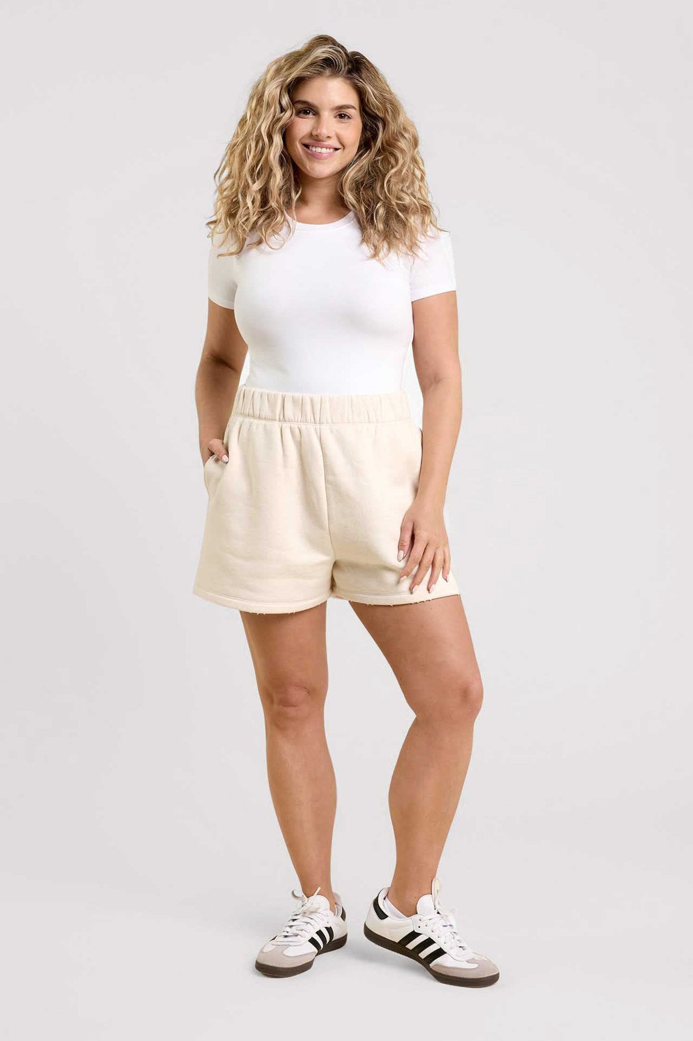 Cotton Stretch Short Sleeve Crewneck Bodysuit | White