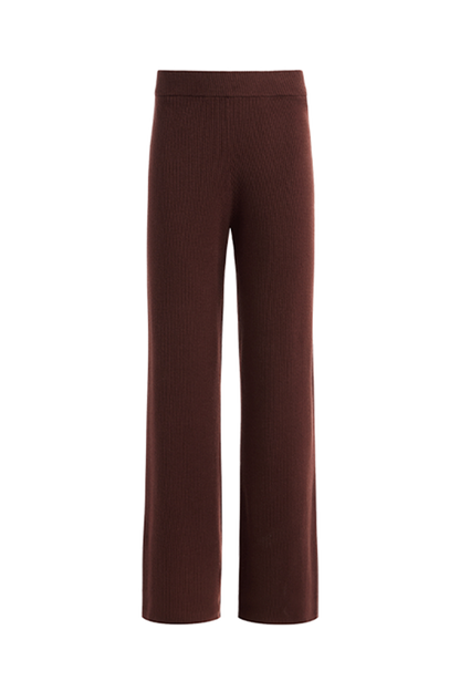 Ribbed Sweater Wide Leg Pant | Coffee