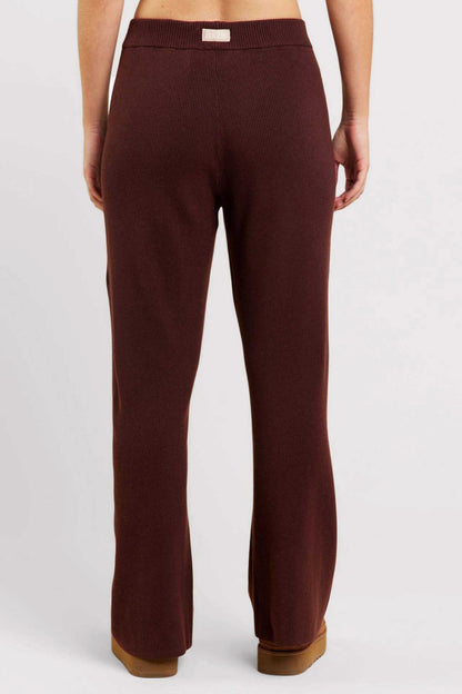 Ribbed Sweater Wide Leg Pant | Coffee