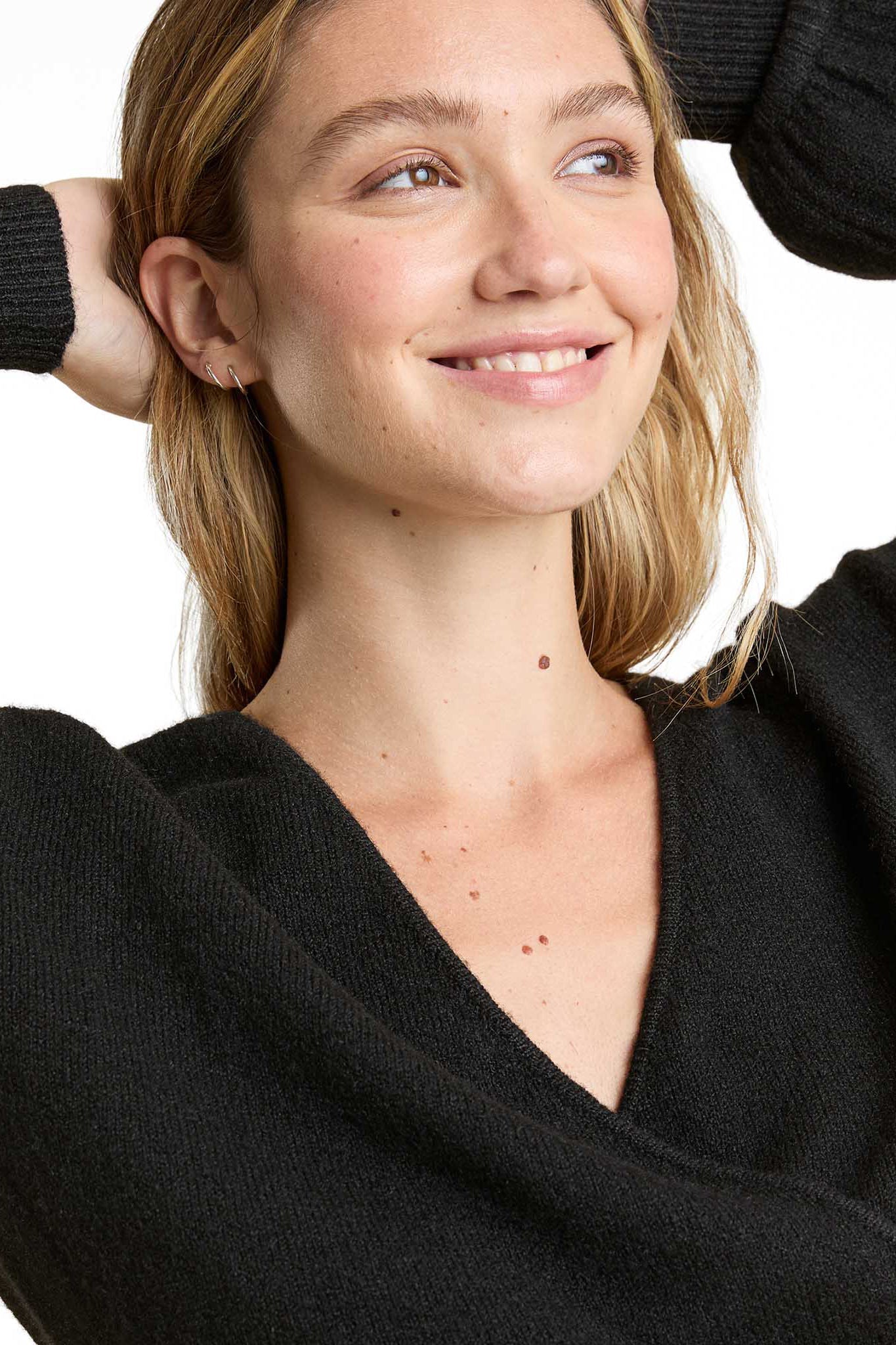 Cozy Knit Wrap Sweater | Black