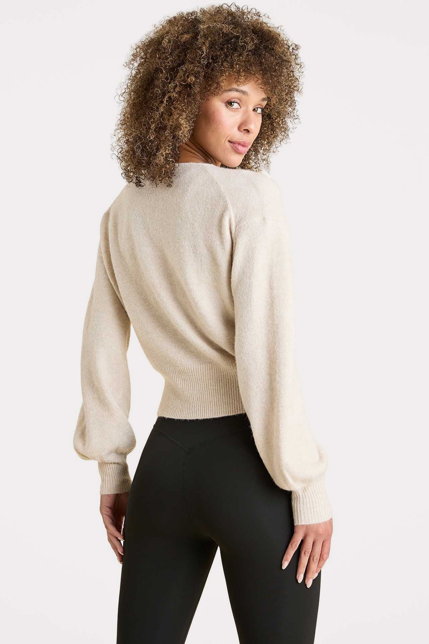 Cozy Knit Wrap Sweater | Bone