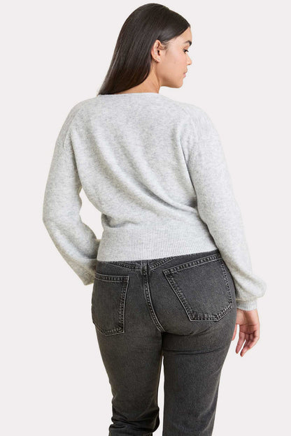 Cozy Knit Wrap Sweater | Heather Grey