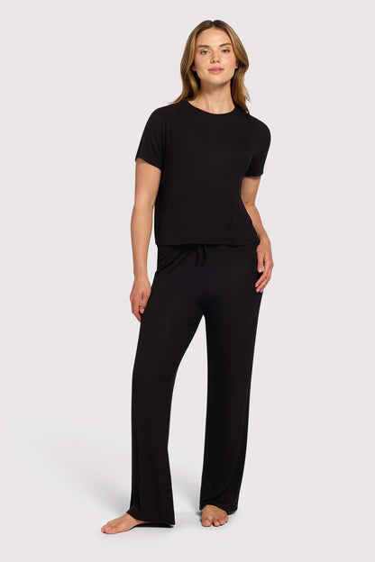 Ribbed Pajama Set | Black