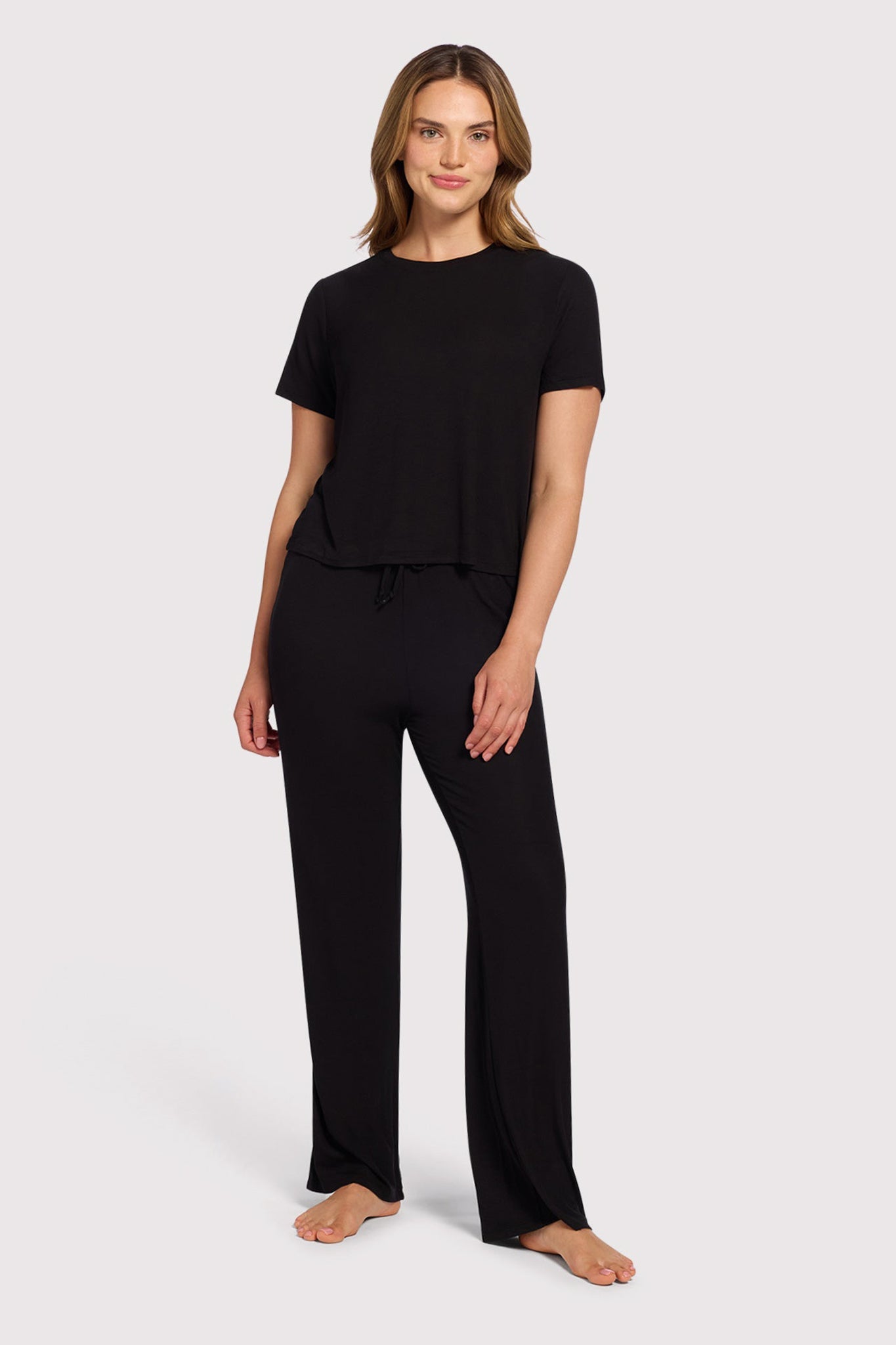 Ribbed Pajama Set | Black