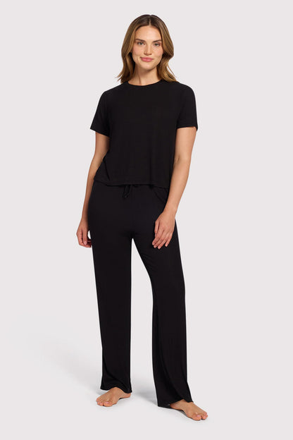 Ribbed Pajama Set | Black