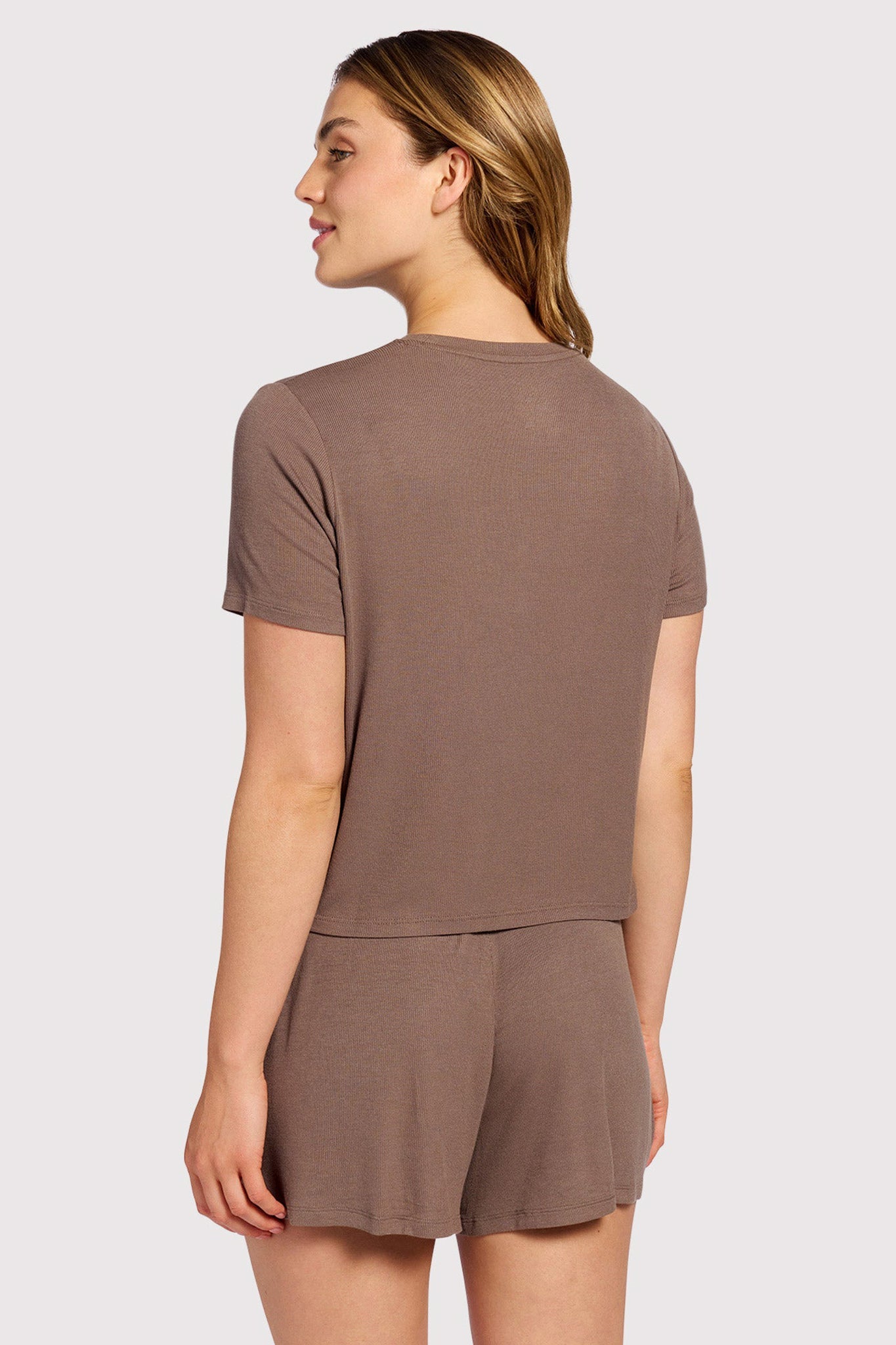 Ribbed Pajama Short Set | Mocha
