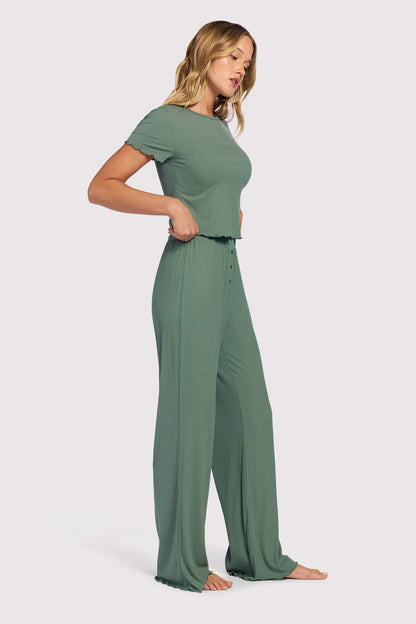 Mini Rib Pajama Set | Agave