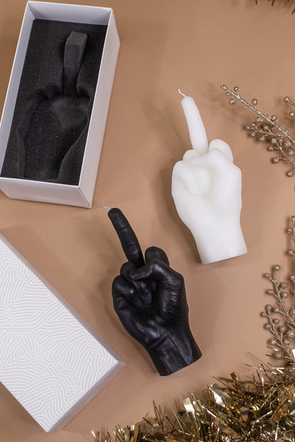 Hand Gesture Candle, Middle Finger Black