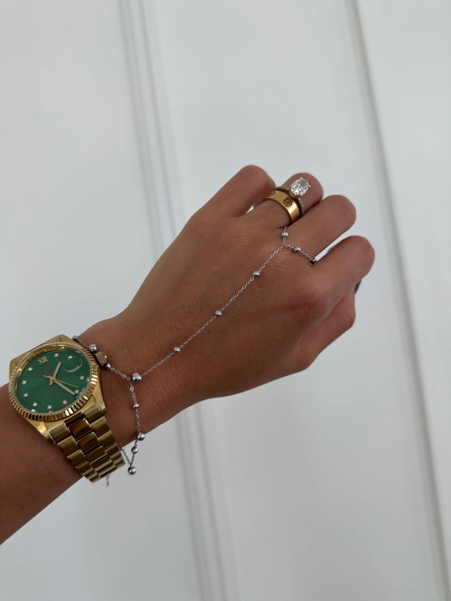 Kylan Hand Chain, Silver
