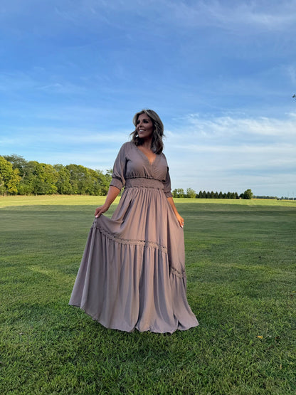 ECB Exclusive: Most Admired Maxi Dress , Taupe