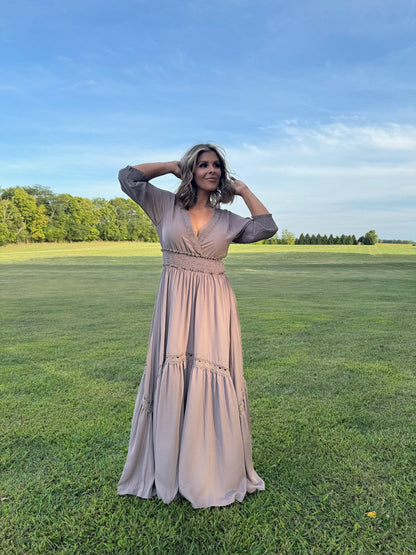 ECB Exclusive: Most Admired Maxi Dress , Taupe