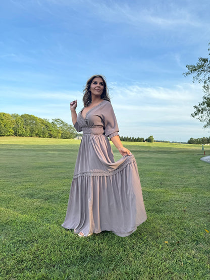 ECB Exclusive: Most Admired Maxi Dress , Taupe