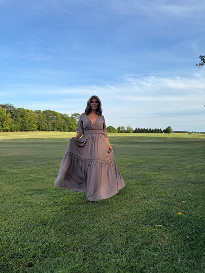 ECB Exclusive: Most Admired Maxi Dress , Taupe