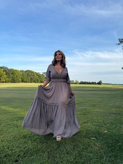 ECB Exclusive: Most Admired Maxi Dress , Taupe