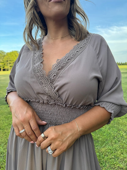 ECB Exclusive: Most Admired Maxi Dress , Taupe