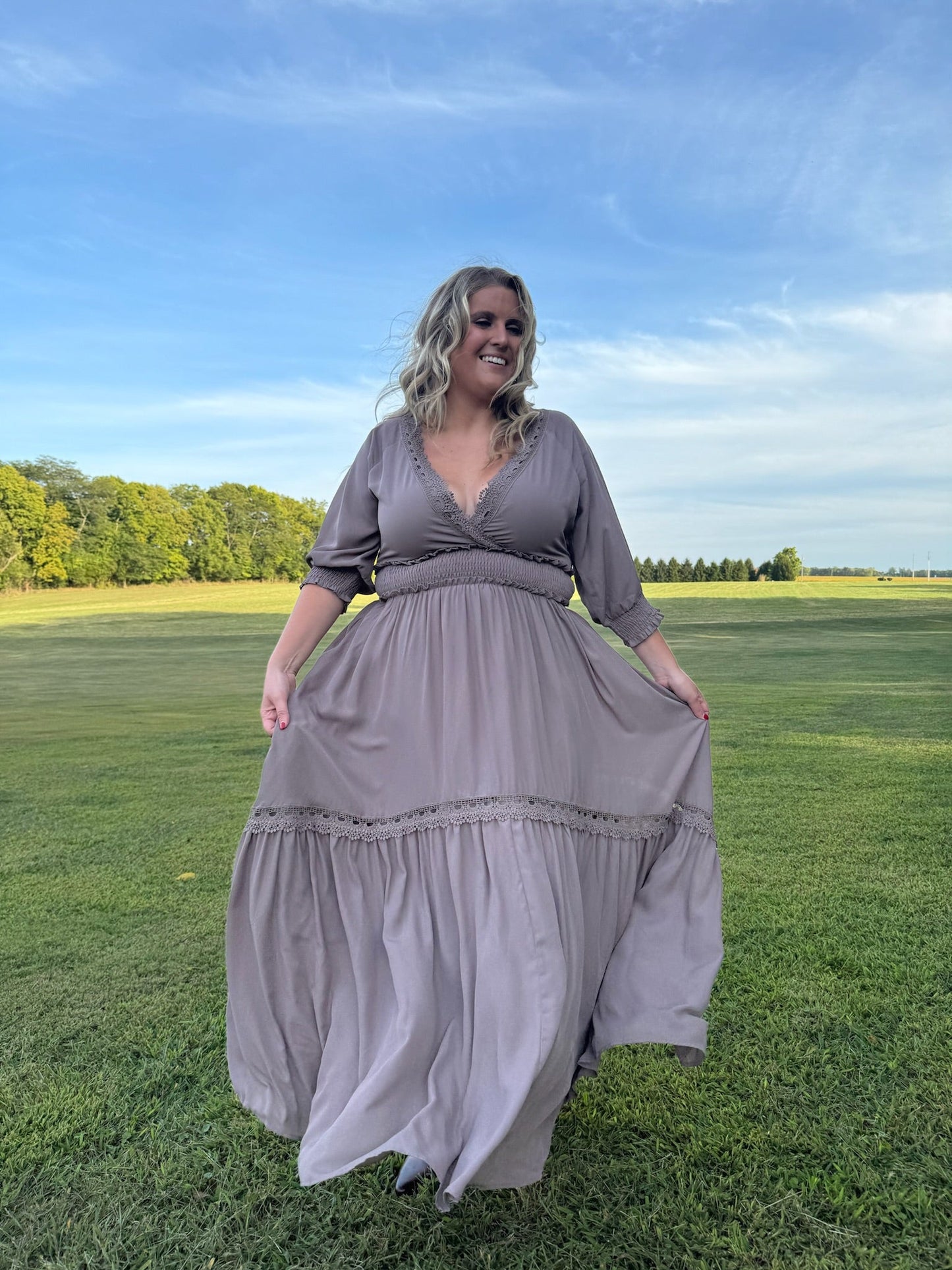 ECB Exclusive: Most Admired Maxi Dress , Taupe