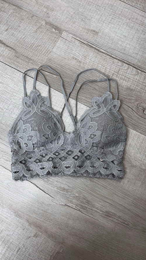 Opening Day Bralette, Light Grey