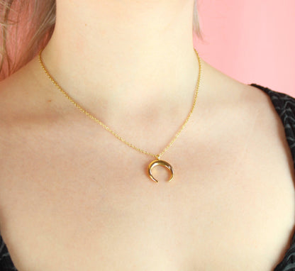 Crescent Moon Necklace (Gold Plated)