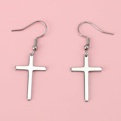 Cross Drop Earrings