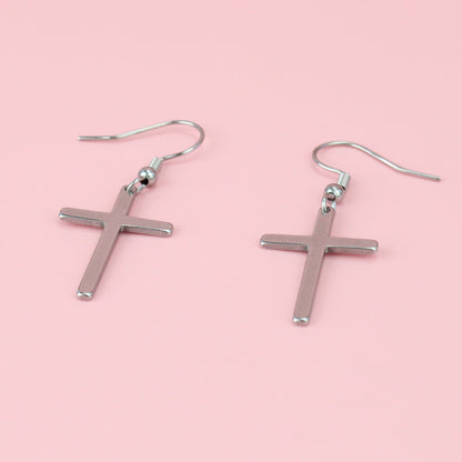 Cross Drop Earrings