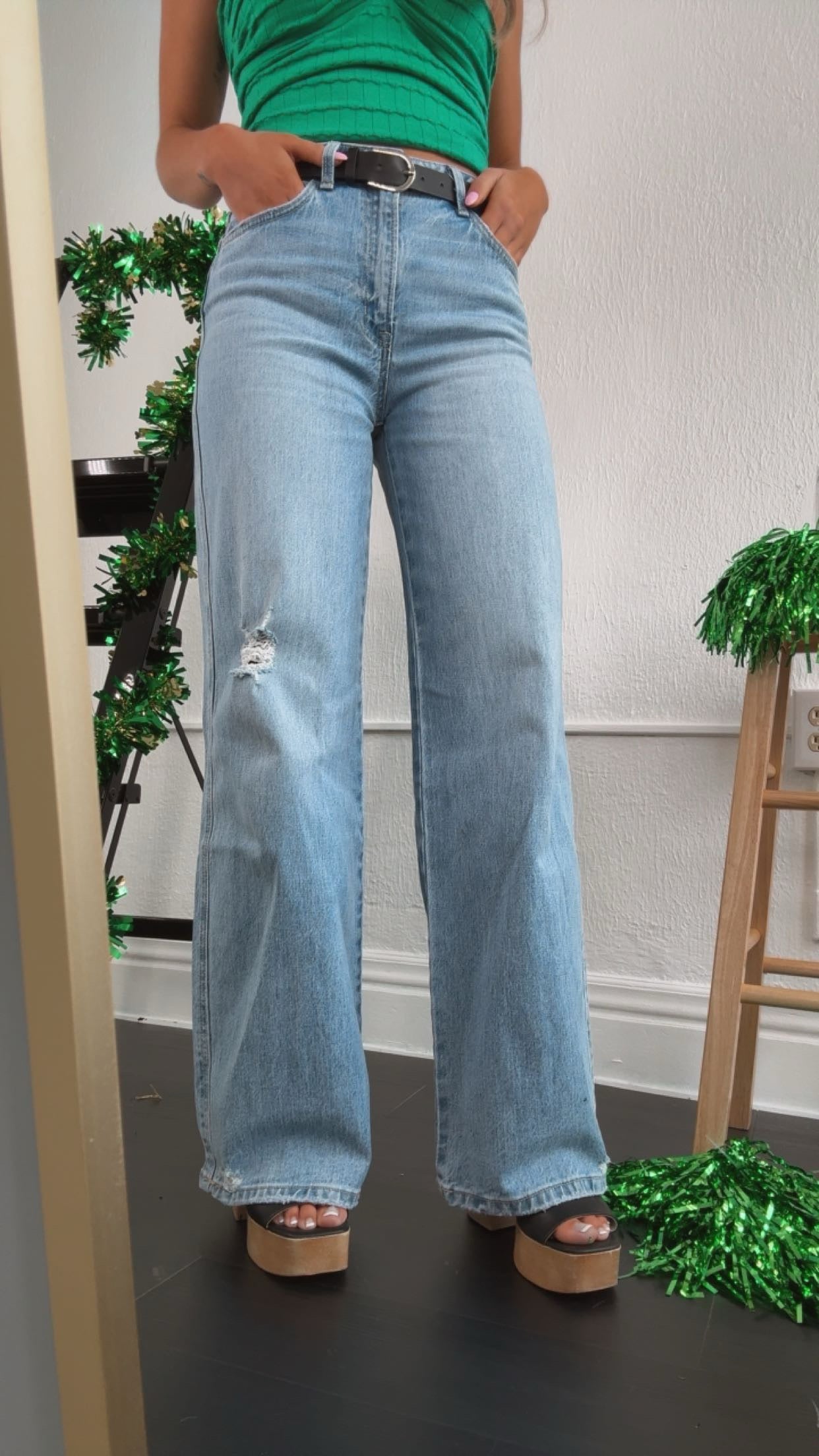 Knix High Rise Wide Leg Jean, VERVET