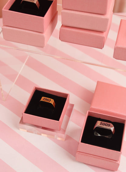 Customisable Birth Year Ring - Gold Plated