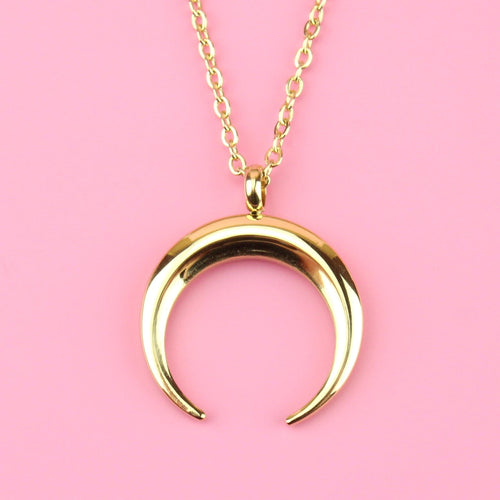 Crescent Moon Necklace (Gold Plated)