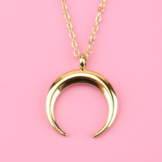 Crescent Moon Necklace (Gold Plated)