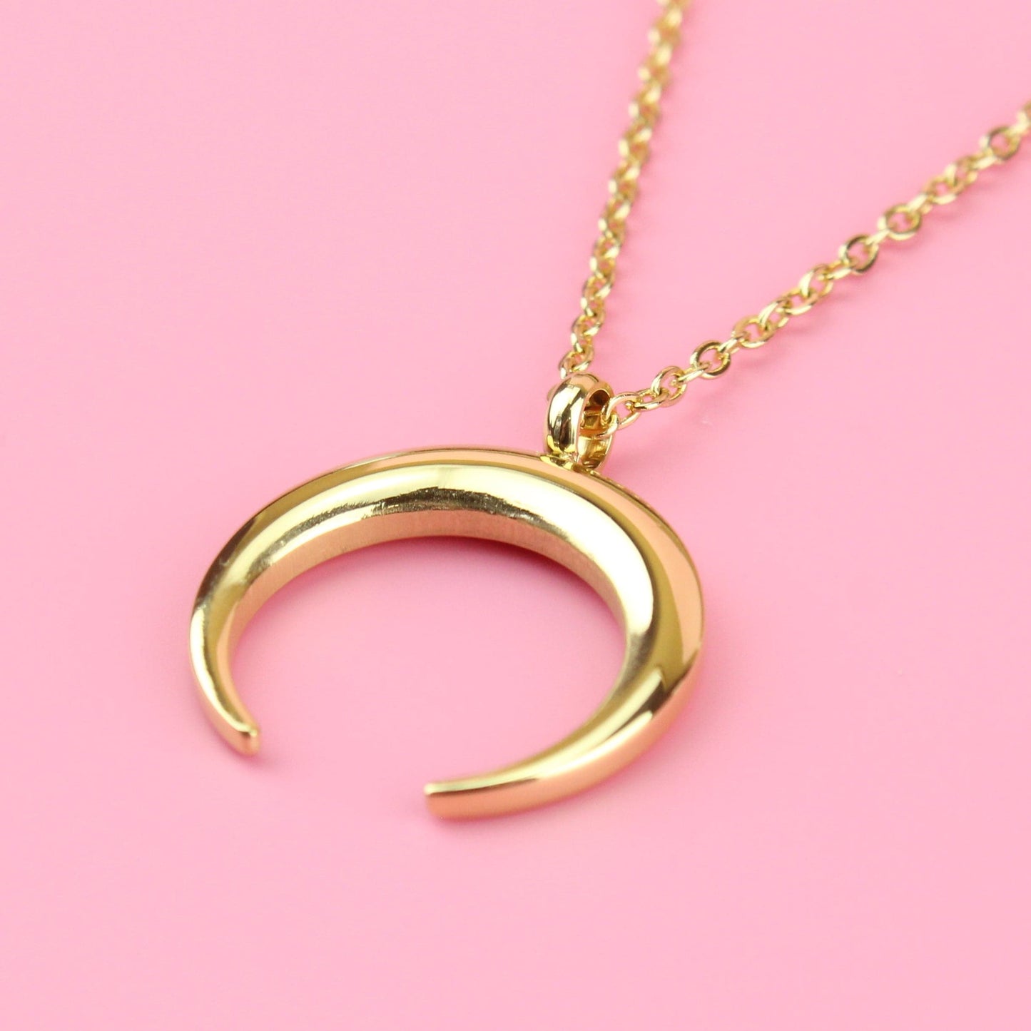 Crescent Moon Necklace (Gold Plated)
