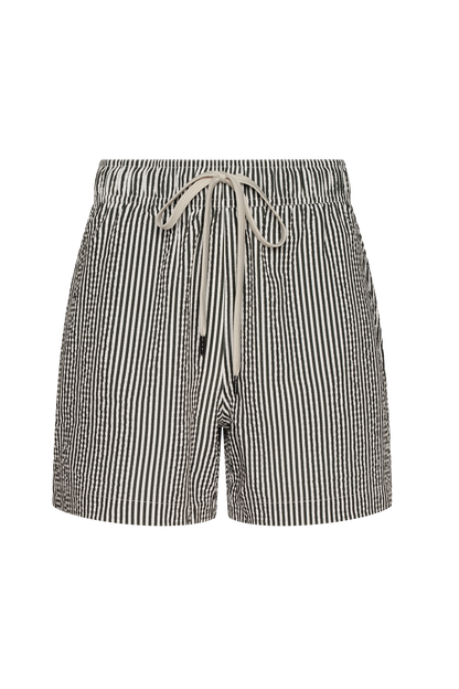 Seersucker Swim Trunk | Olive Stripe