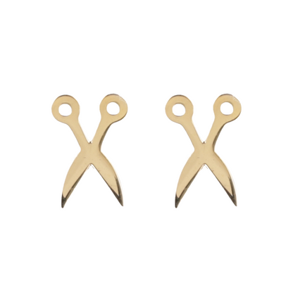 Cut It Out Scissor Stud Earrings - Gold Plated