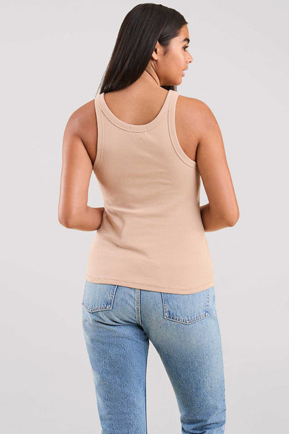 Essential Rib Tank Top | Sand