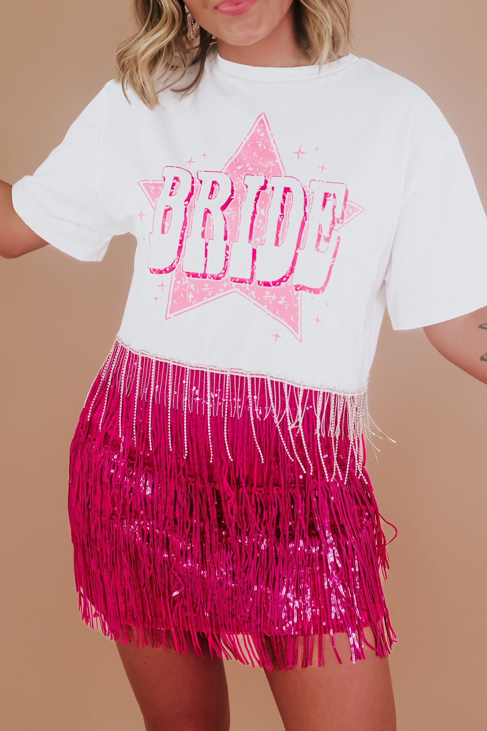 Bridal Rhinestone Tee, White