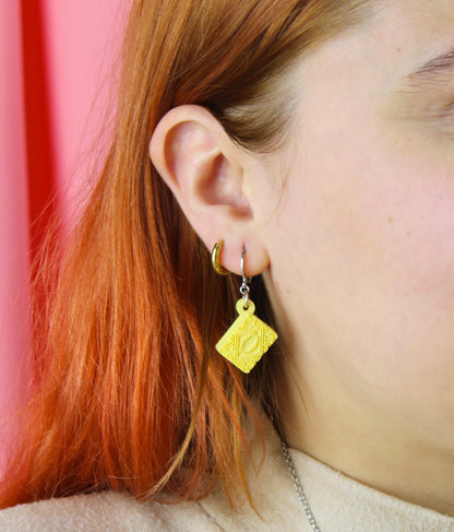 Custard Cream Biscuit Huggie Hoop Earrings