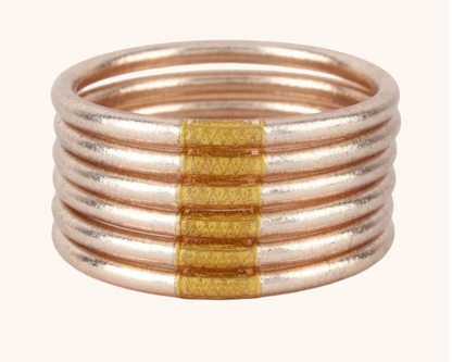 BuDhaGirl: Champagne All Weather Bangle (Set of 6)- Serenity Prayer