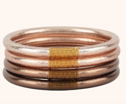 BuDhaGirl: Fawn All Weather Bangle(set of 4)- Serenity Prayer