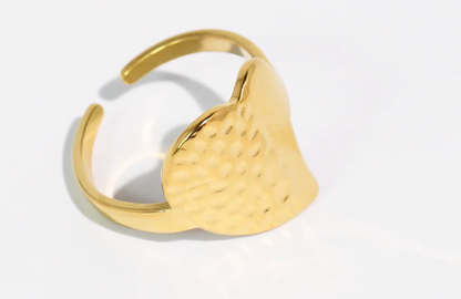 Hammered Heart Ring