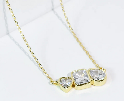 Crystal Love Trio Necklace