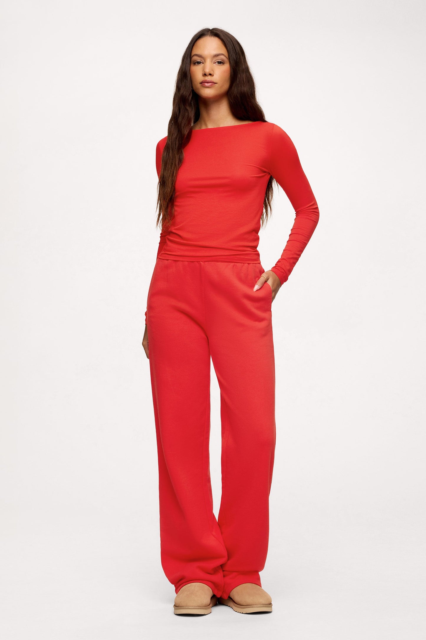 Core Fleece Wide Leg Sweatpant | Chili