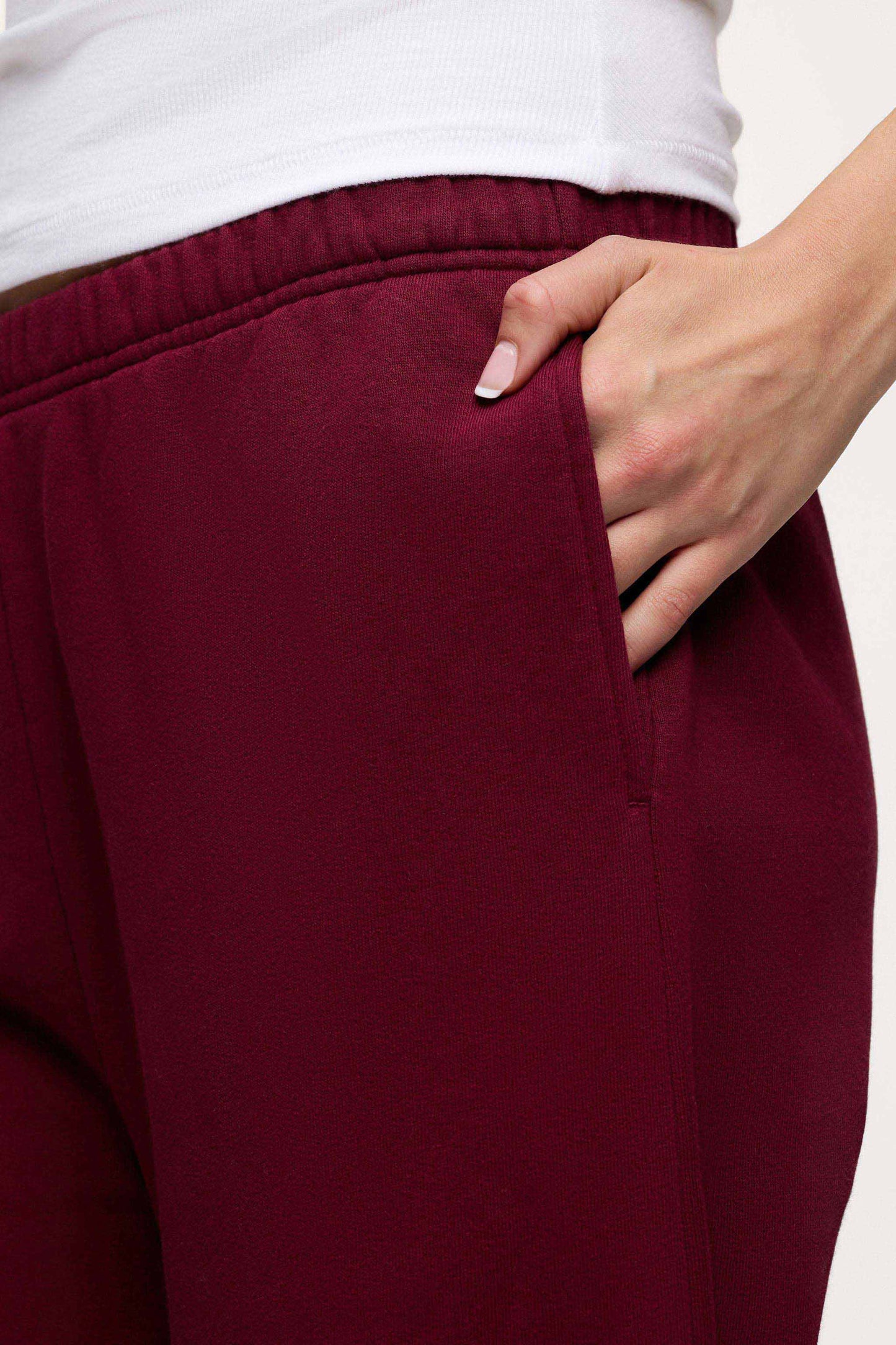Core Fleece Wide Leg Sweatpant | Ruby