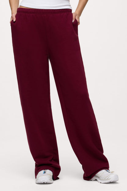 Core Fleece Wide Leg Sweatpant | Ruby