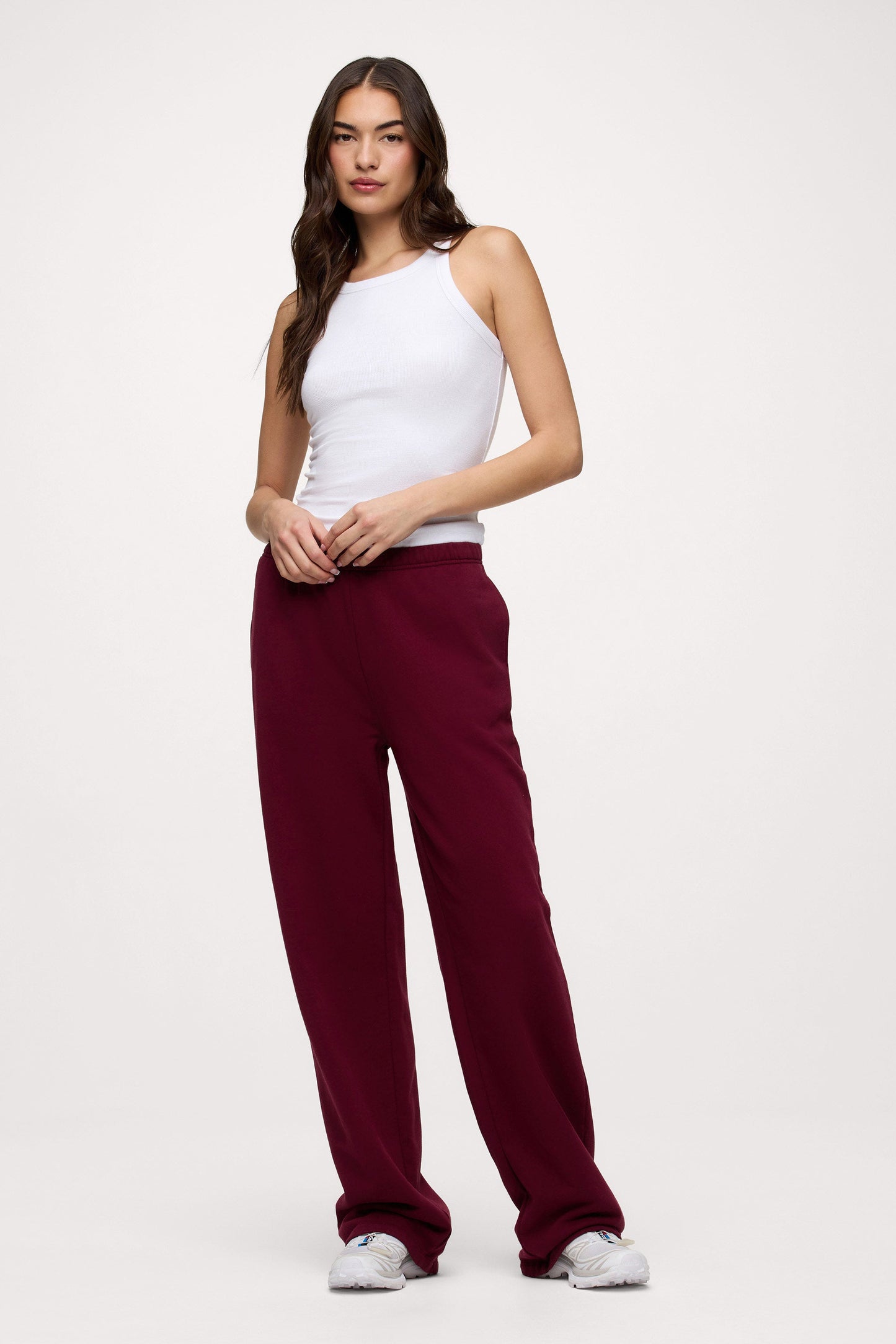 Core Fleece Wide Leg Sweatpant | Ruby