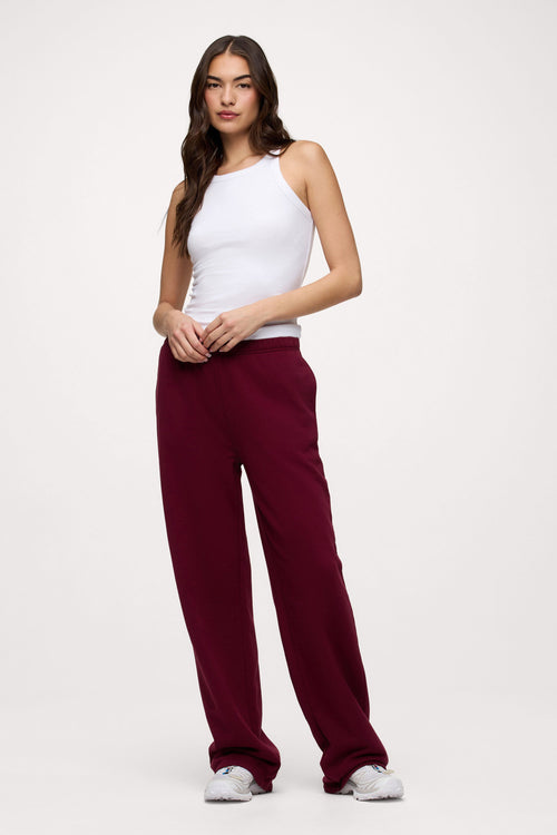 Core Fleece Wide Leg Sweatpant | Ruby