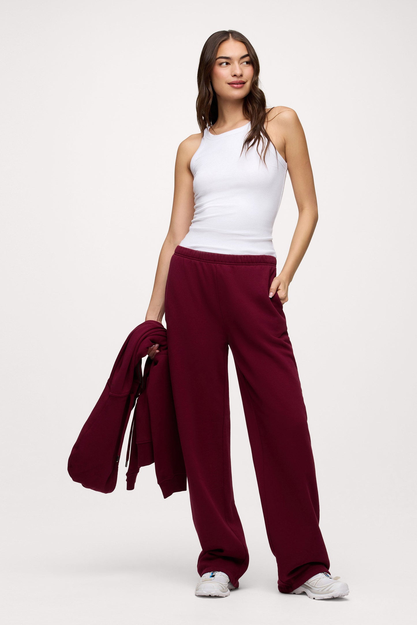 Core Fleece Wide Leg Sweatpant | Ruby