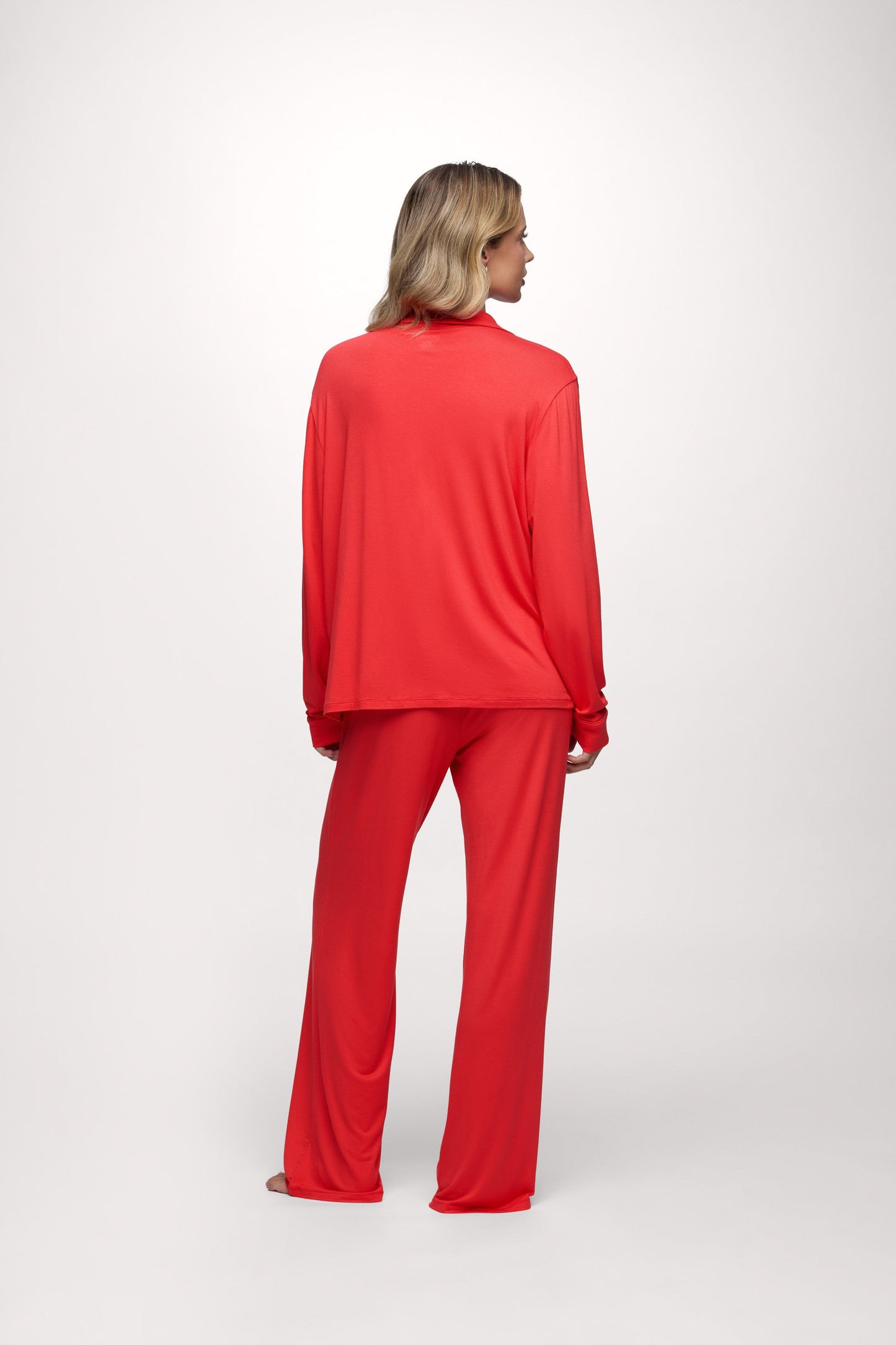 Long Sleeve Button-Up Pajama Shirt | Hibiscus