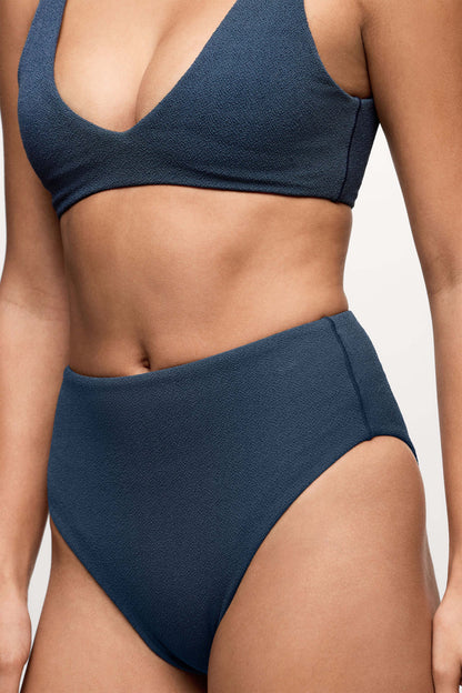High Waist Bikini Bottom | Crispy Navy