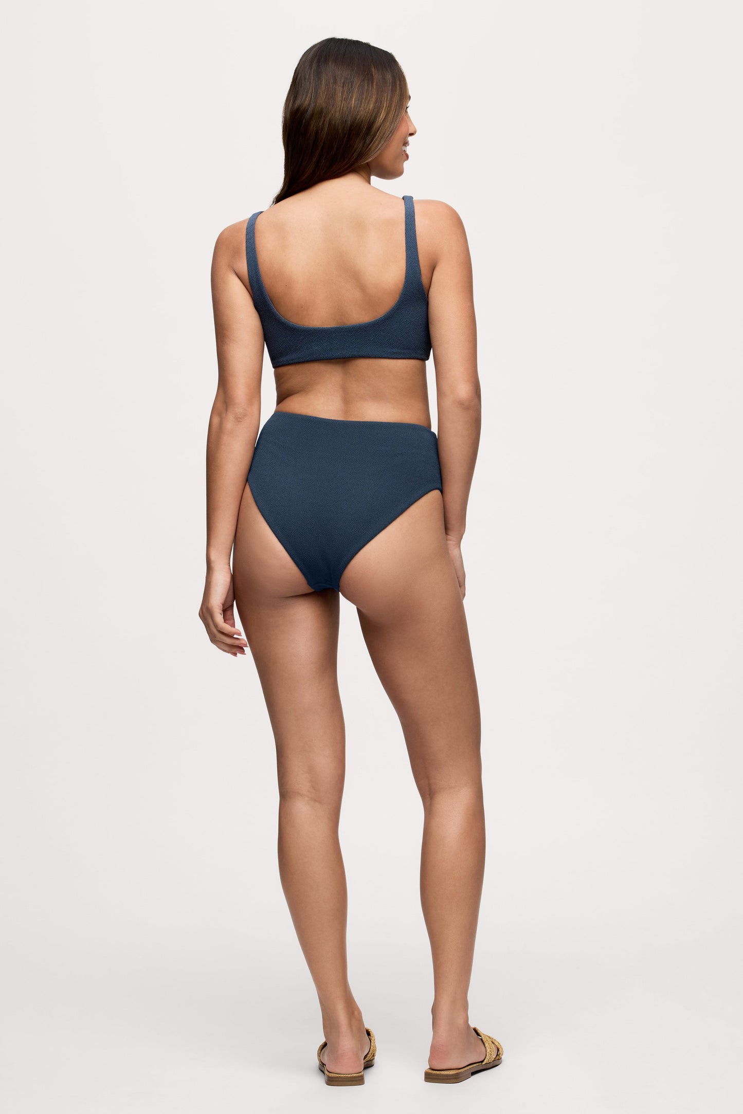 High Waist Bikini Bottom | Crispy Navy