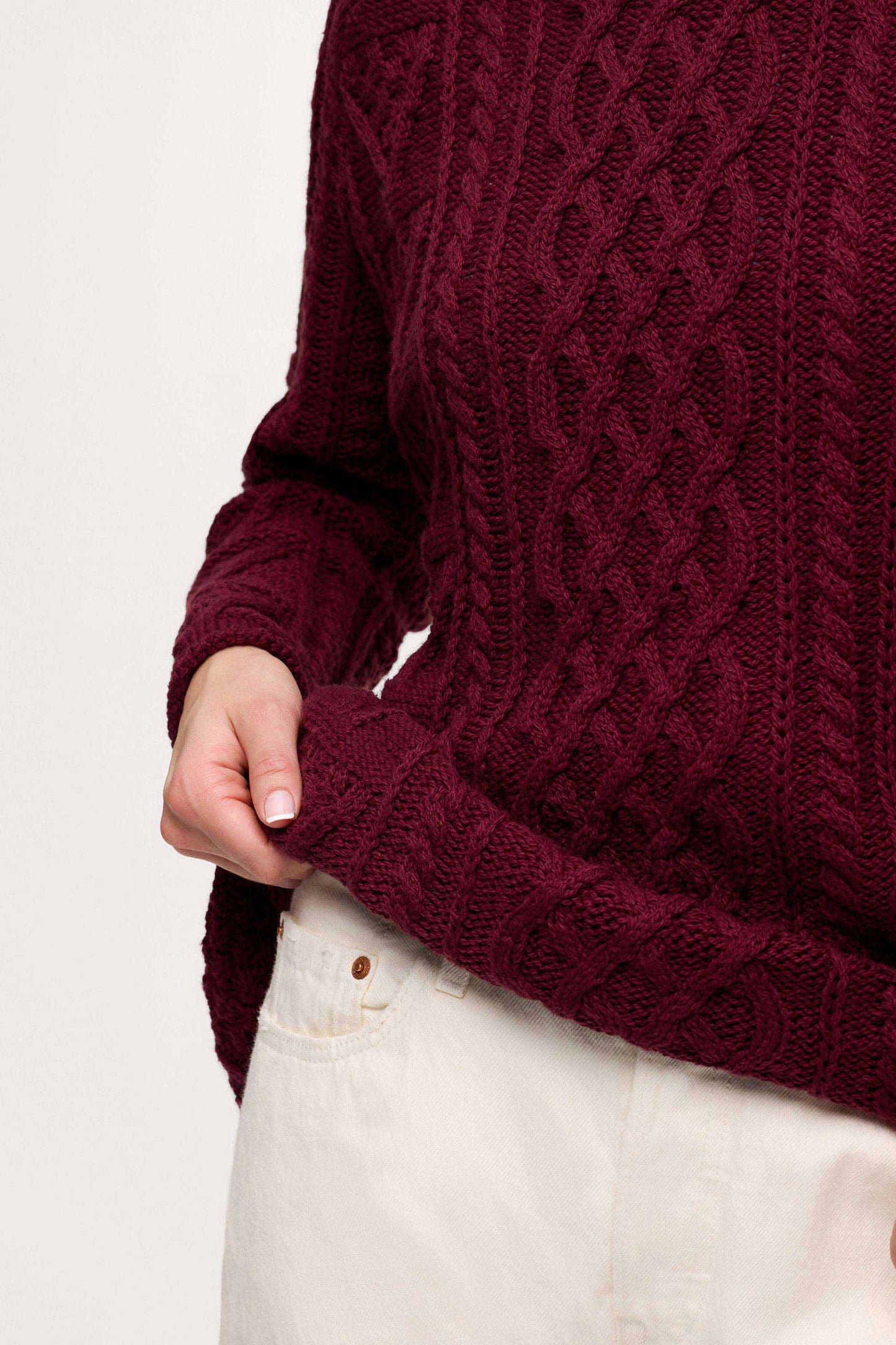 Heritage Cable Sweater | Ruby
