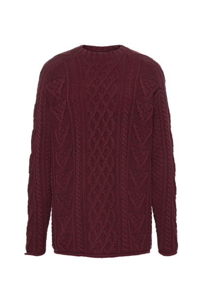 Heritage Cable Sweater | Ruby