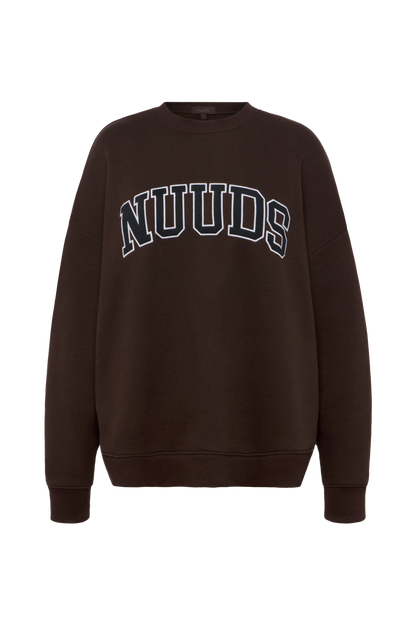 nuuds Varsity Oversized Crew | Espresso